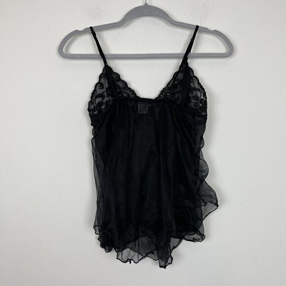 Private Luxuries Black layered Lace Babydoll Lingerie Size Small Vintage - Picture 6 of 7